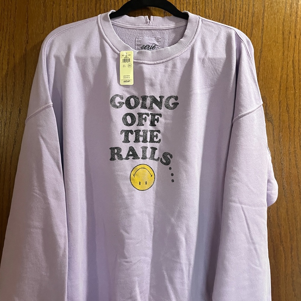 Aerie Lilac Graphic Sweatshirt - Oversized